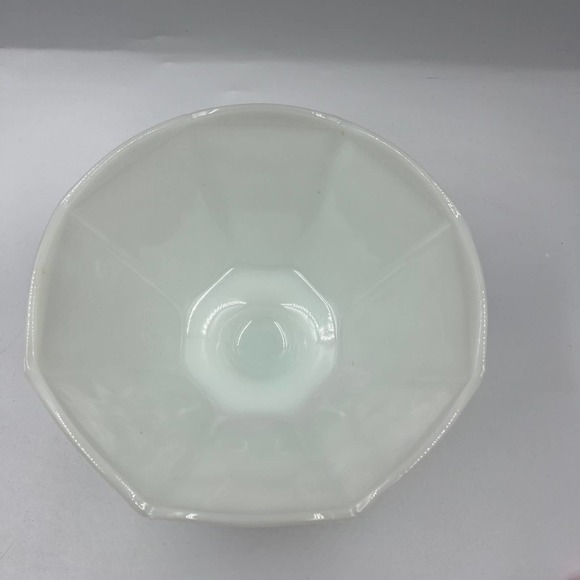 Vintage White Milk Glass Grapes Leaves Serving Decorative Pedestal Bowl - Picture 8 of 8